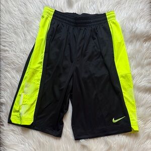 Nike Men's Black and Bright Yellow  Basketball Shorts, Size Large